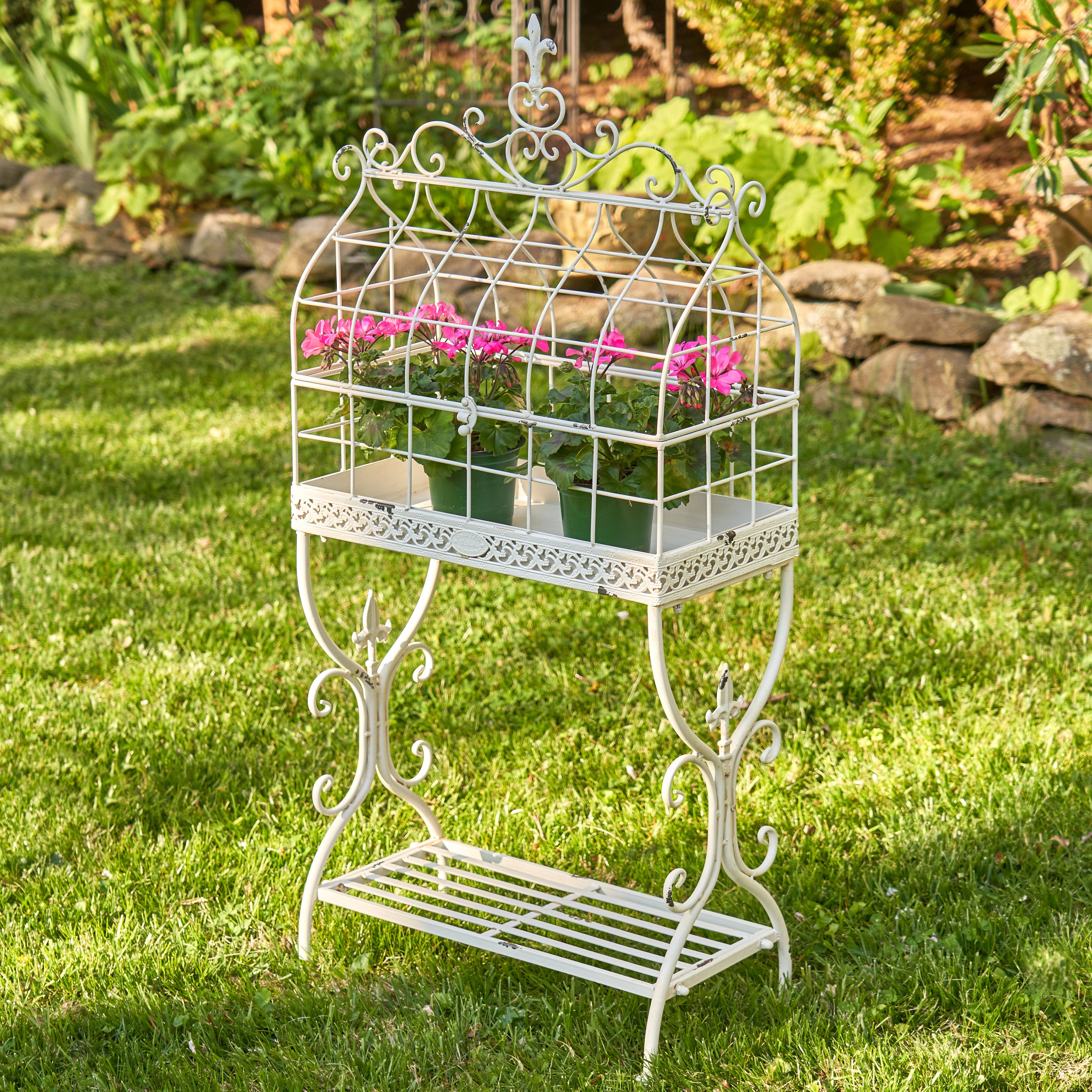 Vintage Style Cage Plant Stand