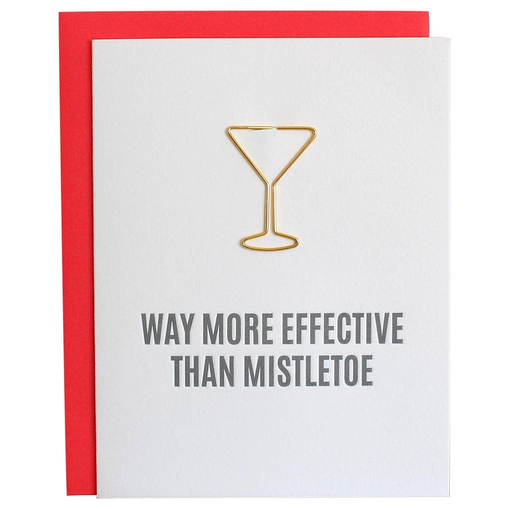 More Effective Than Mistletoe Paper Clip Letterpress Card