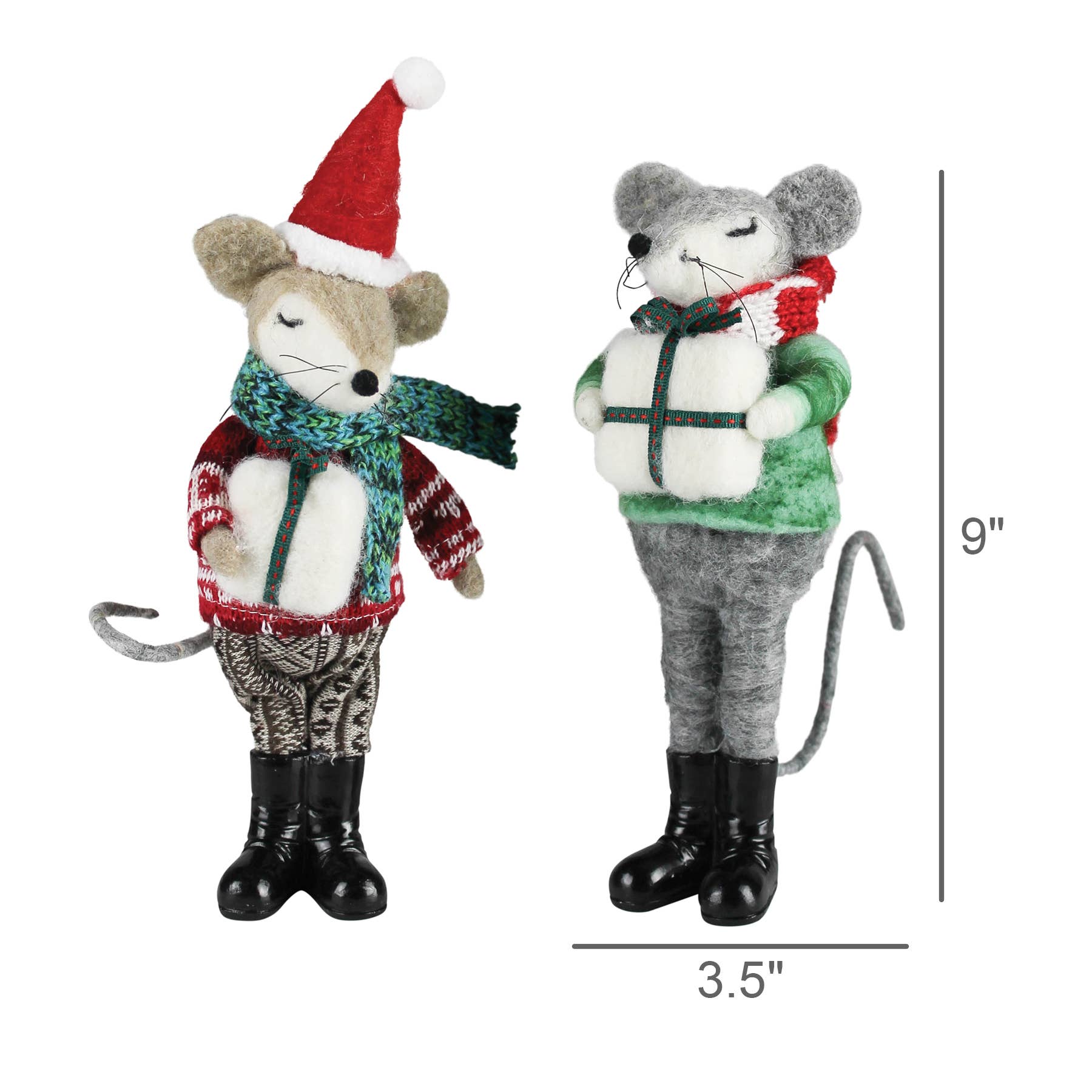 Mice with Gifts, Felt - Set of 2