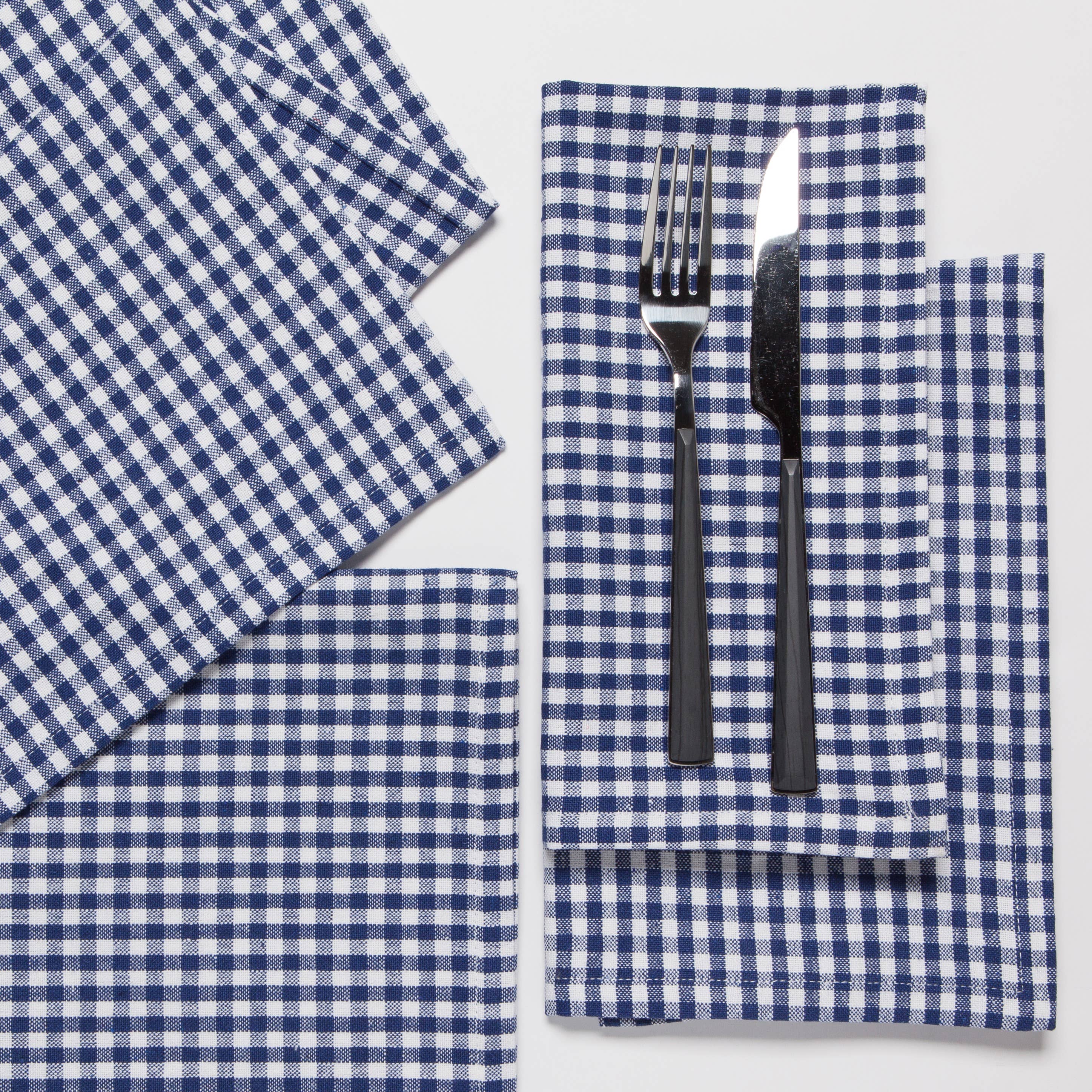 Blue Gingham Napkins- Set of 4