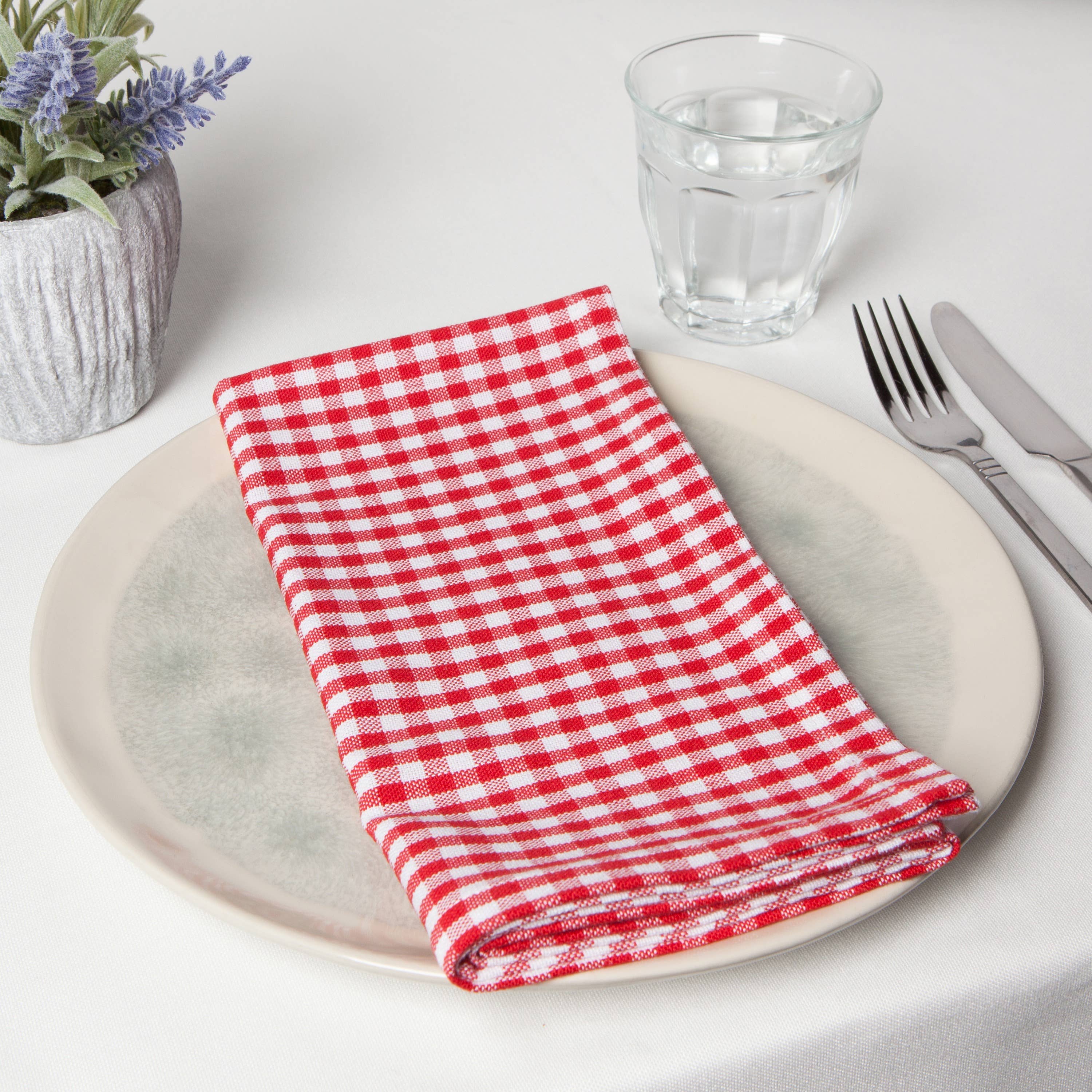 Red Gingham Napkins - Set of 4