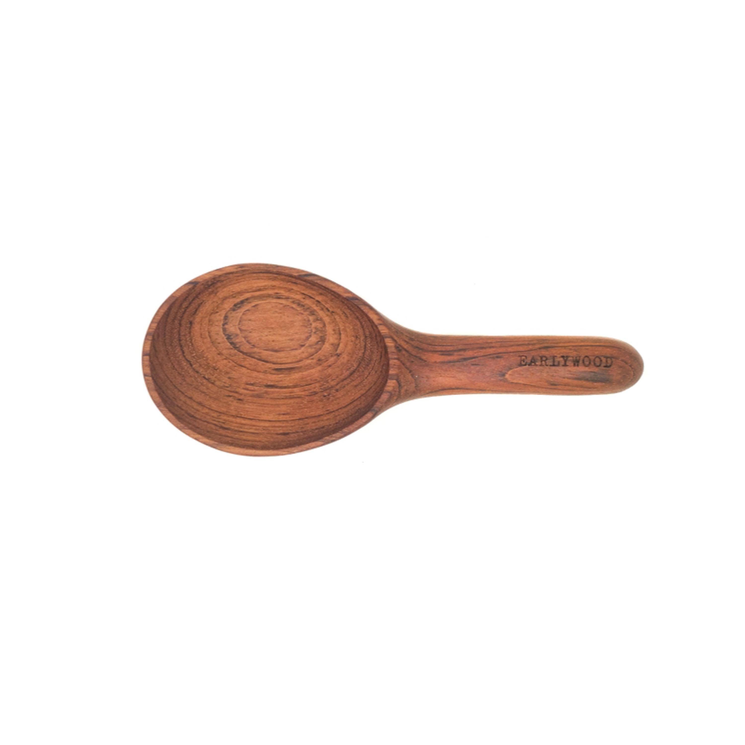 Jatoba wood server with short handle , for shallow dishes, short thick handle for easy grip. 