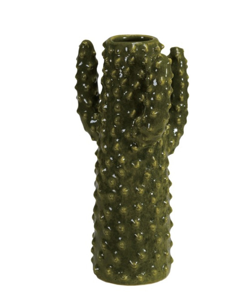 Stoneware Cactus Tall 4"L x 7-3/4"H