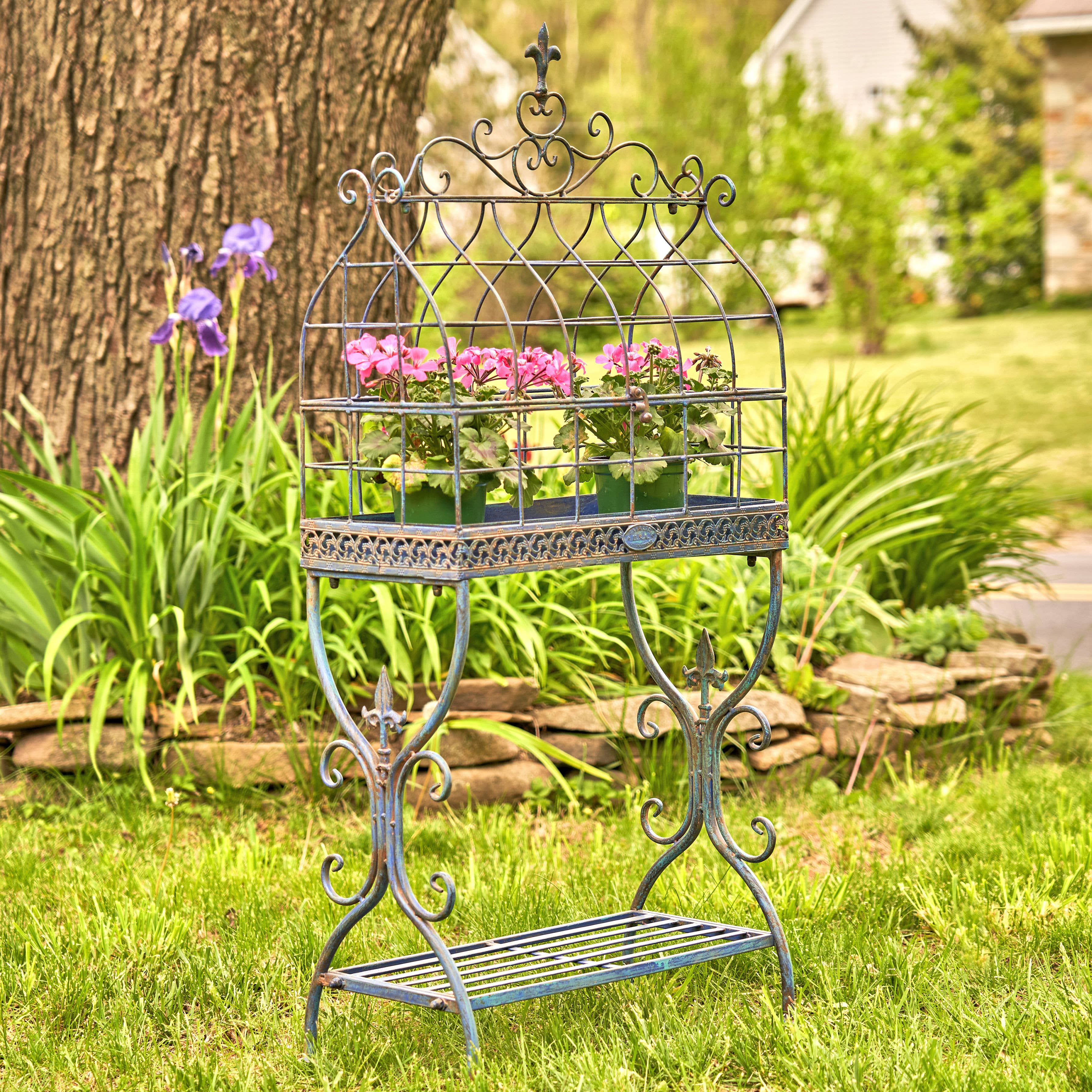 Vintage Style Cage Plant Stand