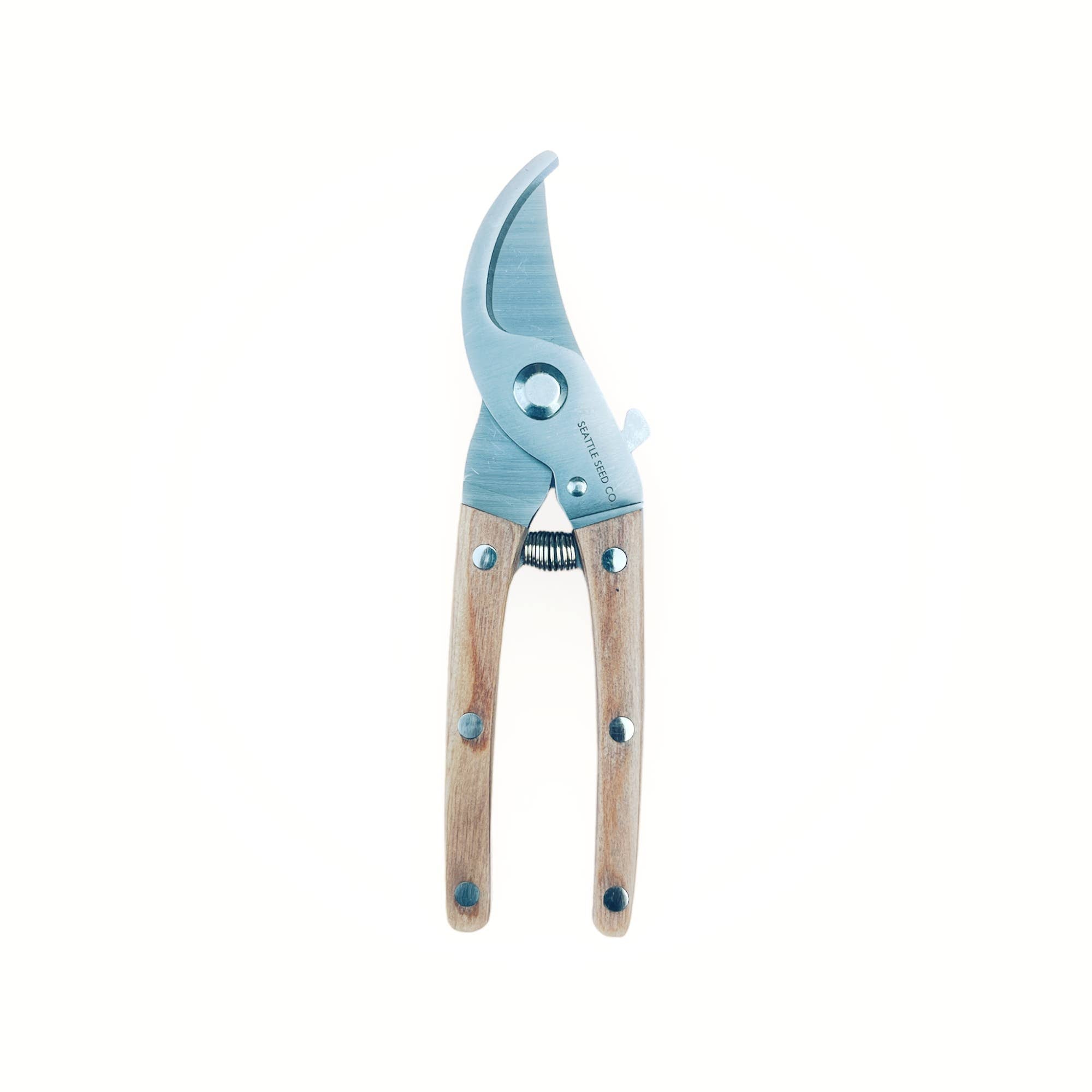 Wood Handled Spring-Loaded Bypass Pruners Home Garden Tool