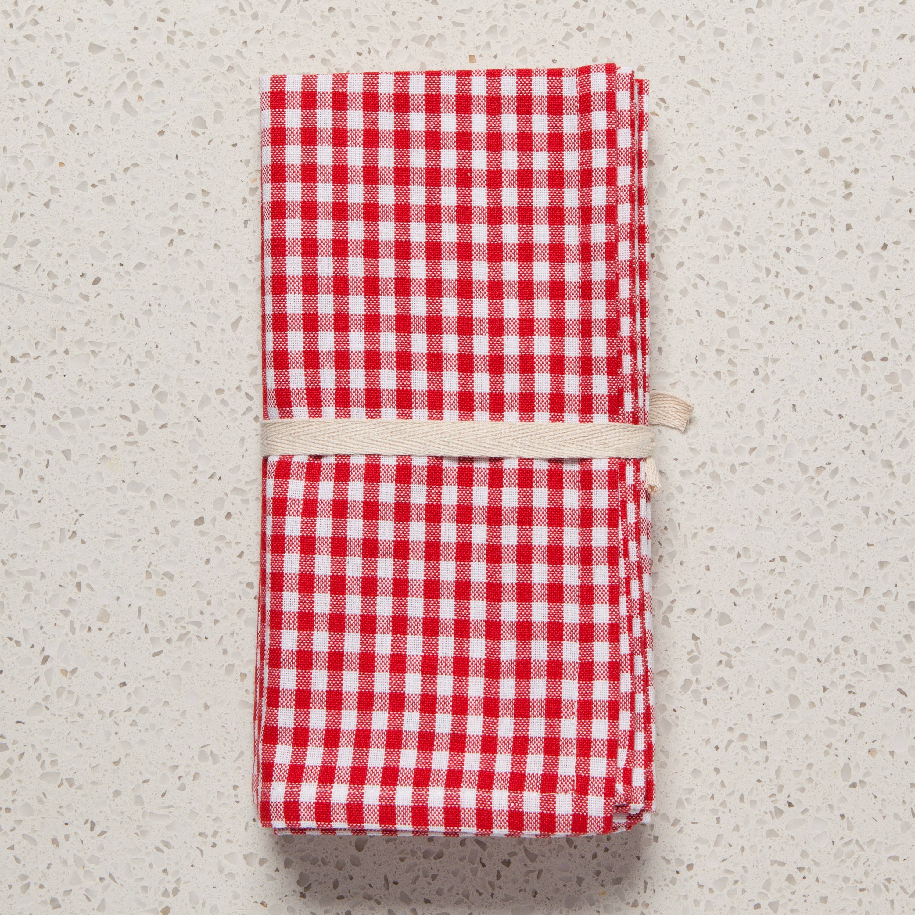 Red Gingham Napkins - Set of 4