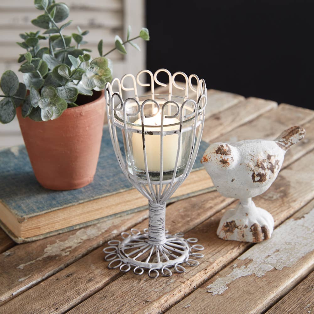 Wire Flower Votive Holder