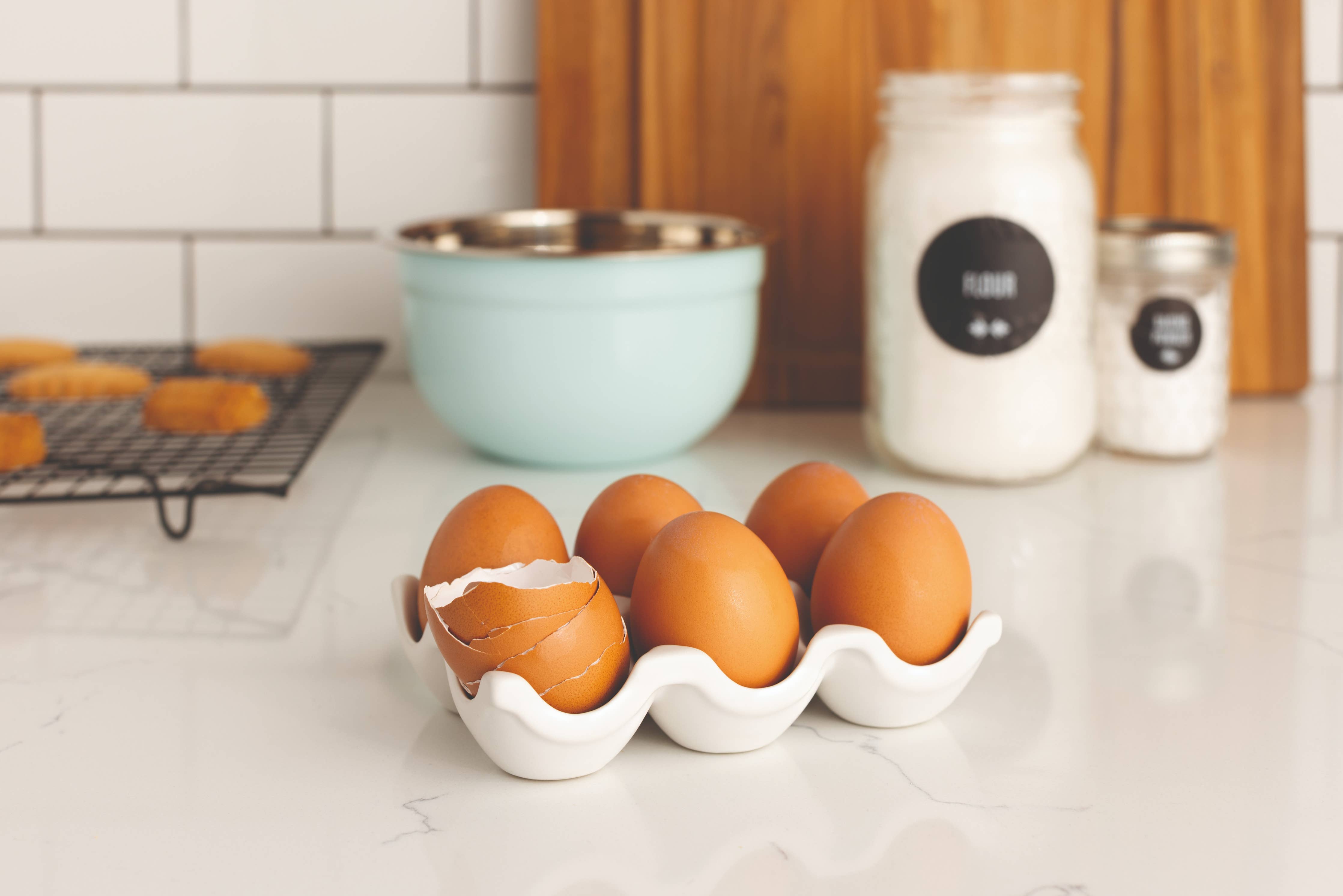 Matte White Ceramic Egg Crate