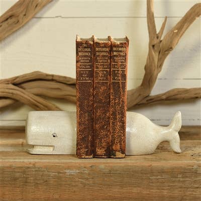 Whale Bookends - Cast Iron - White