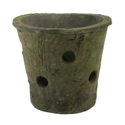 Rustic Terra Cotta Orchid Pot - Moss Grey