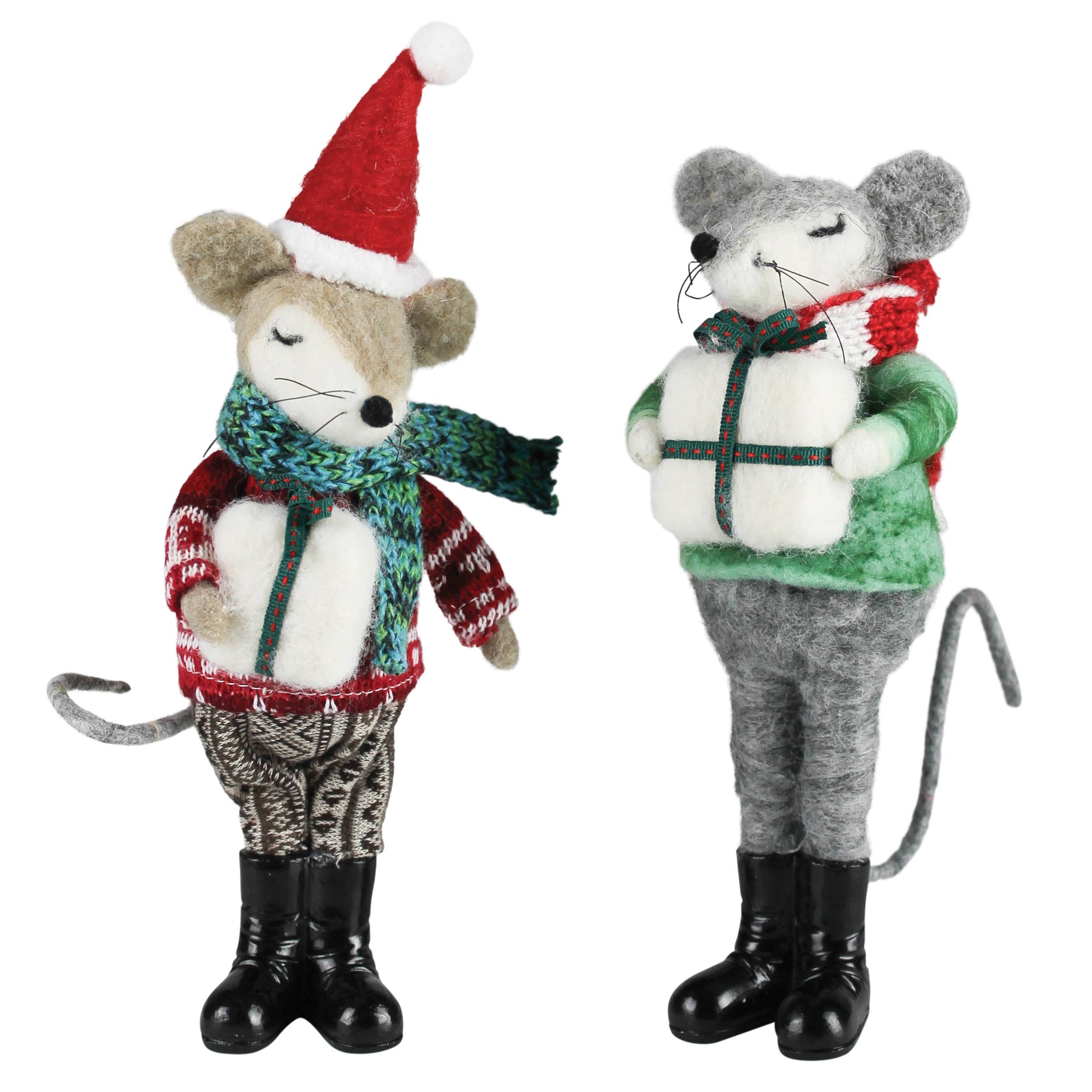 Mice with Gifts, Felt - Set of 2