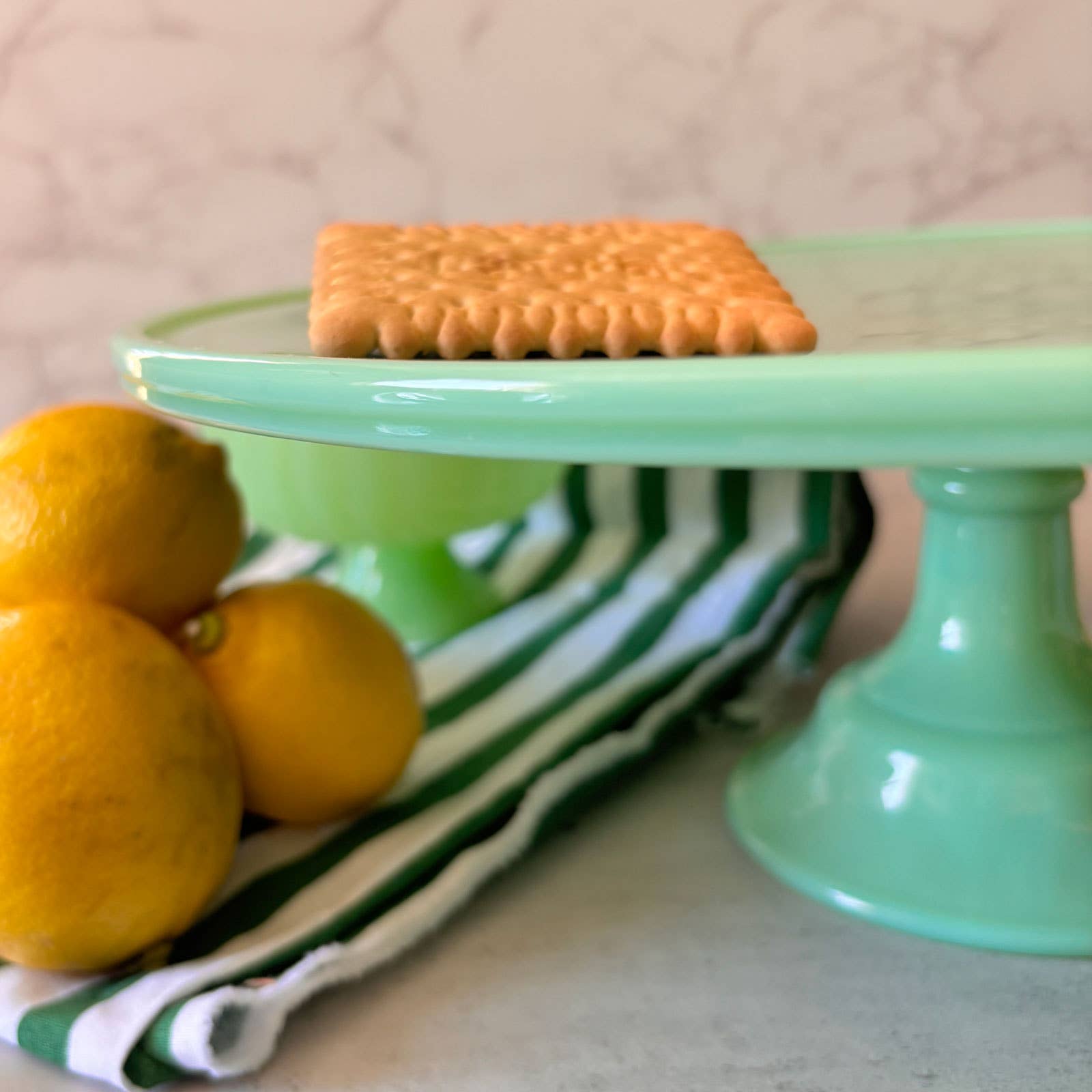 Jadeite Glass Collection Cake Stand