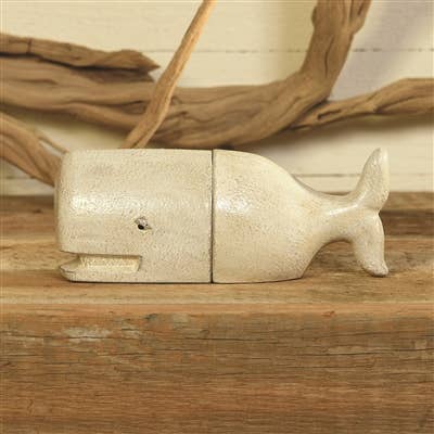 Whale Bookends - Cast Iron - White