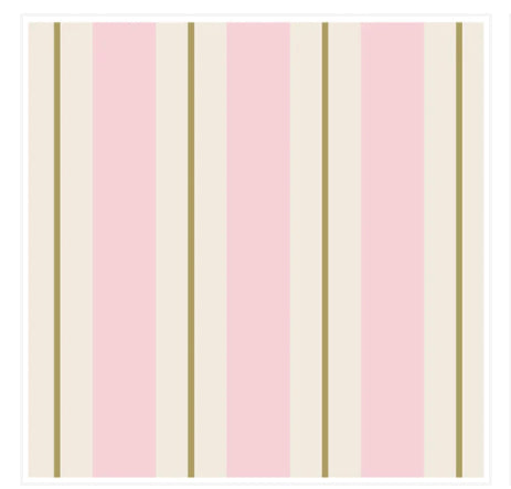 Pink and Gold Awning Stripe Cocktail Napkins
