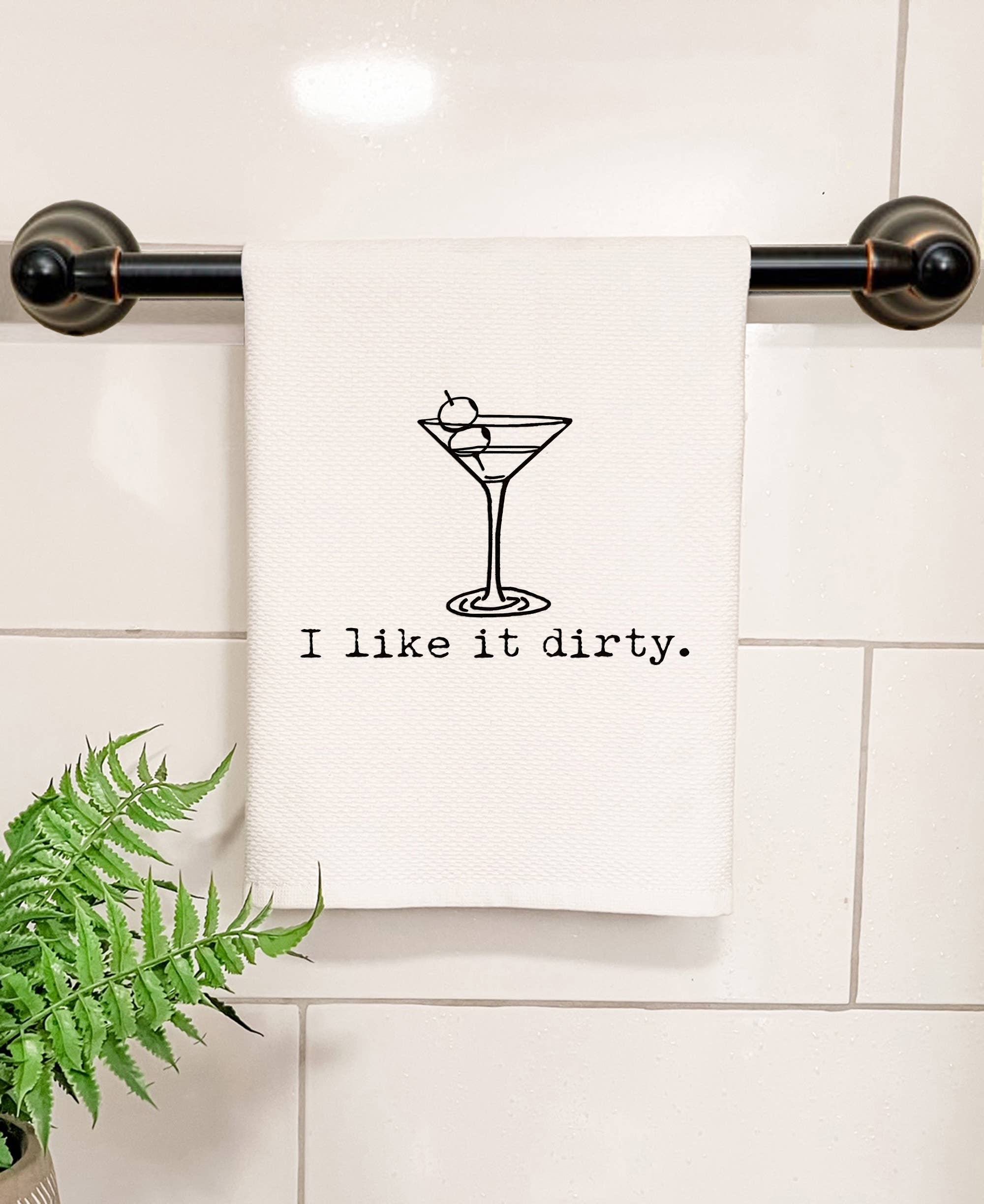 I Like It Dirty - 6 White Hand Towels (Waffle) - Martini