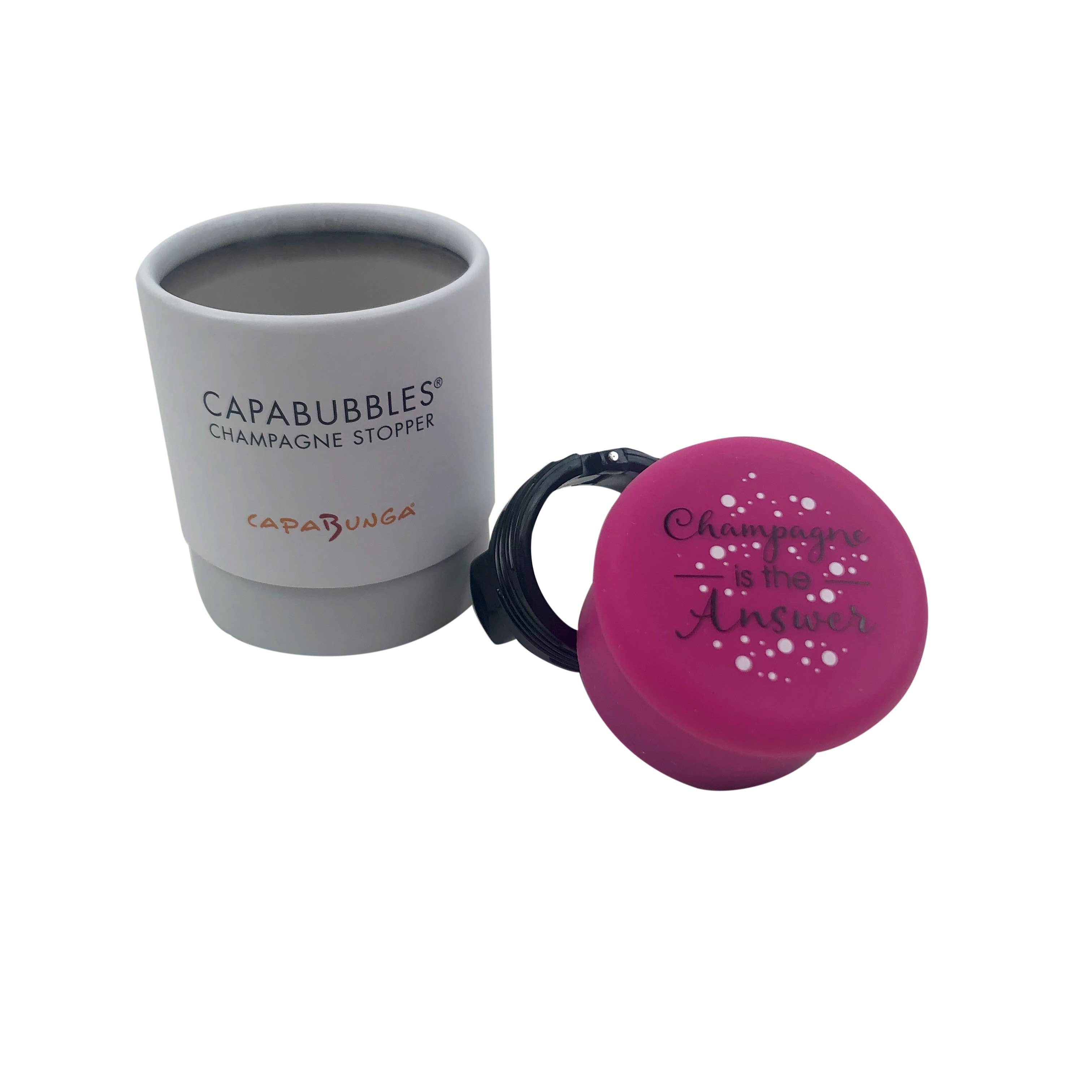 CapaBubbles® Champagne is the Answer Champagne Stopper