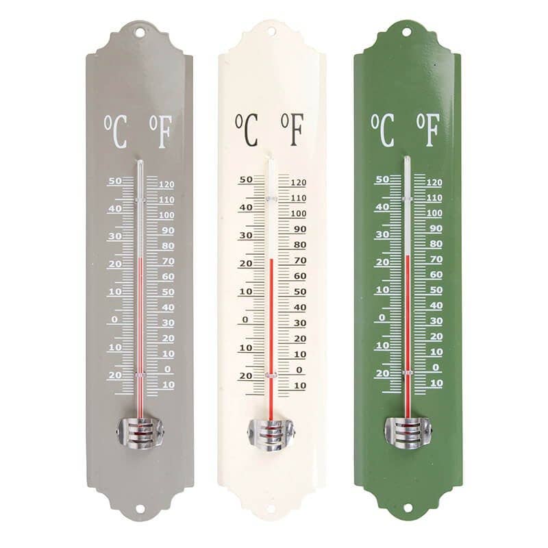 Thermometer, Zinc, Gray/Cream/Green, 3 Asst. Colors
