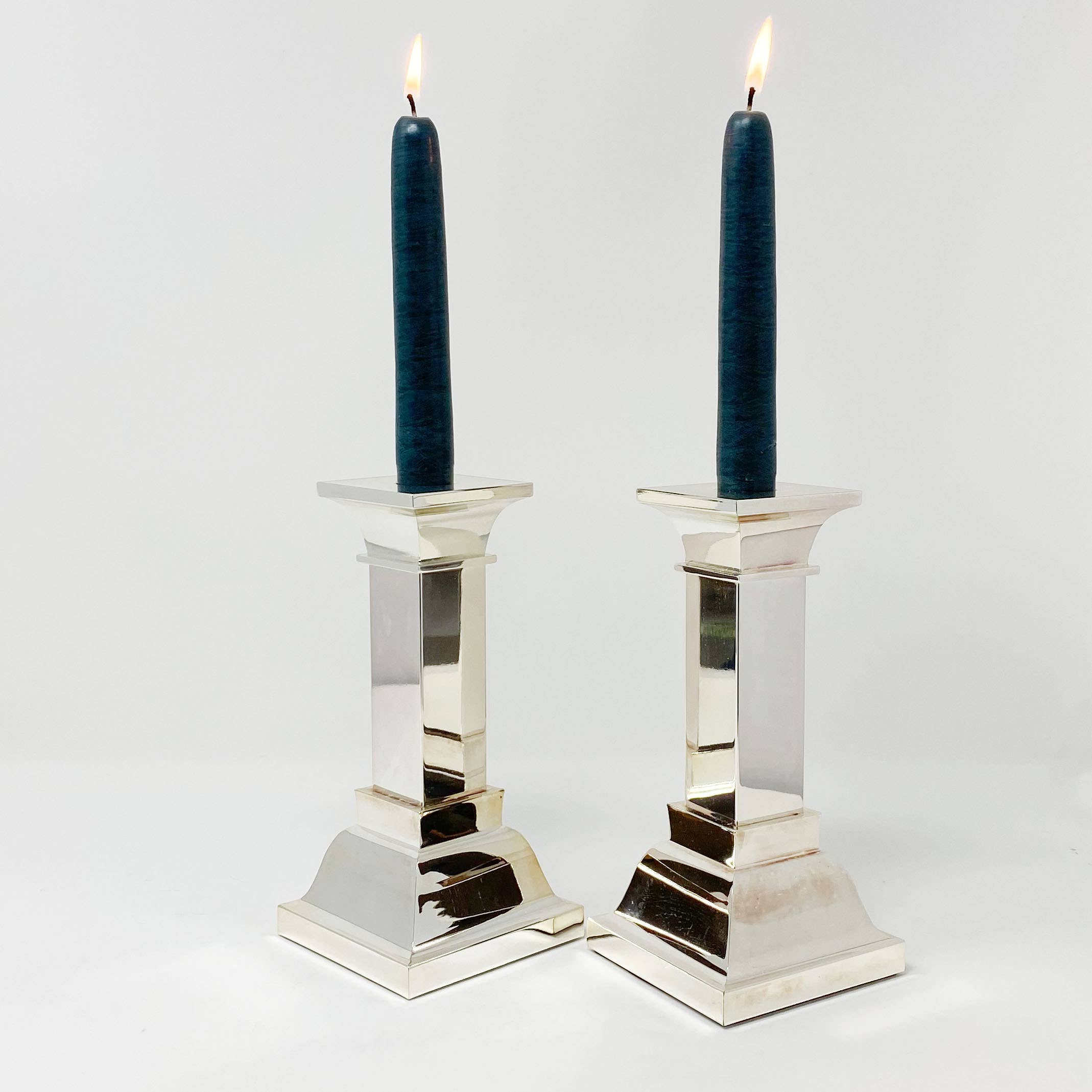 Silver Plated Candlesticks, Set of 2