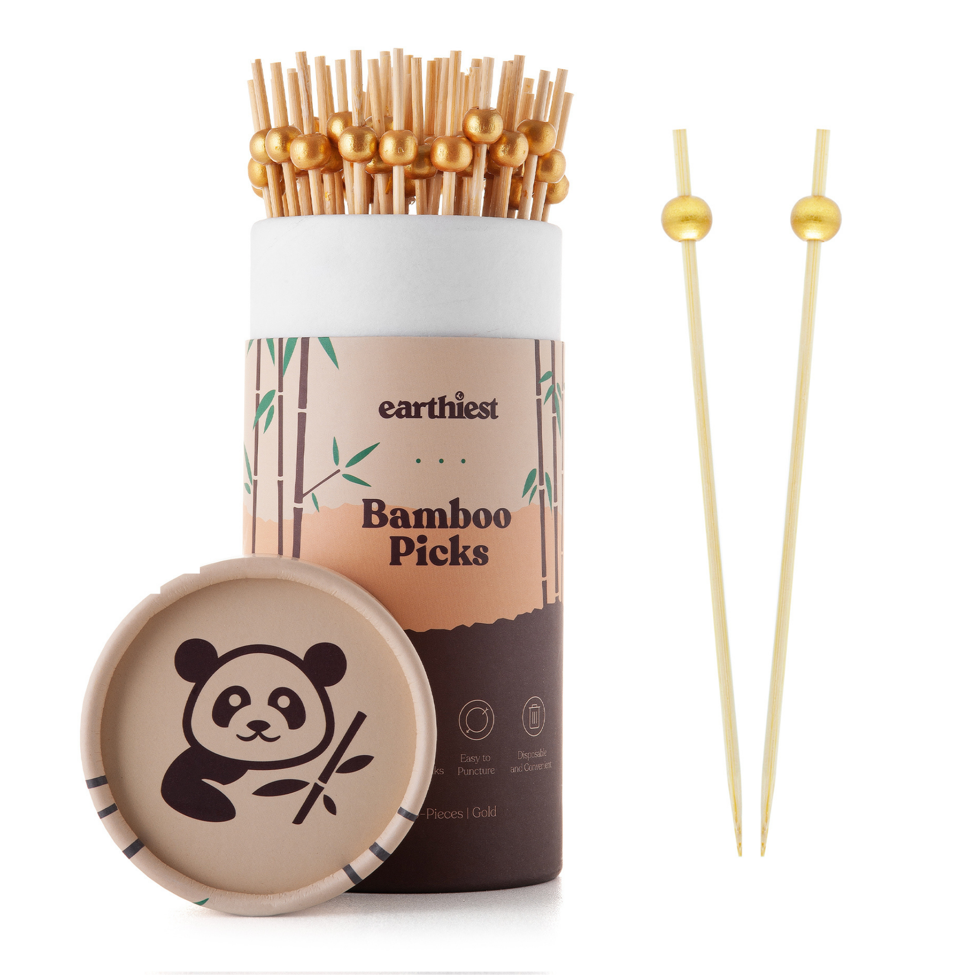 Gold Pearl Bamboo Cocktail Picks